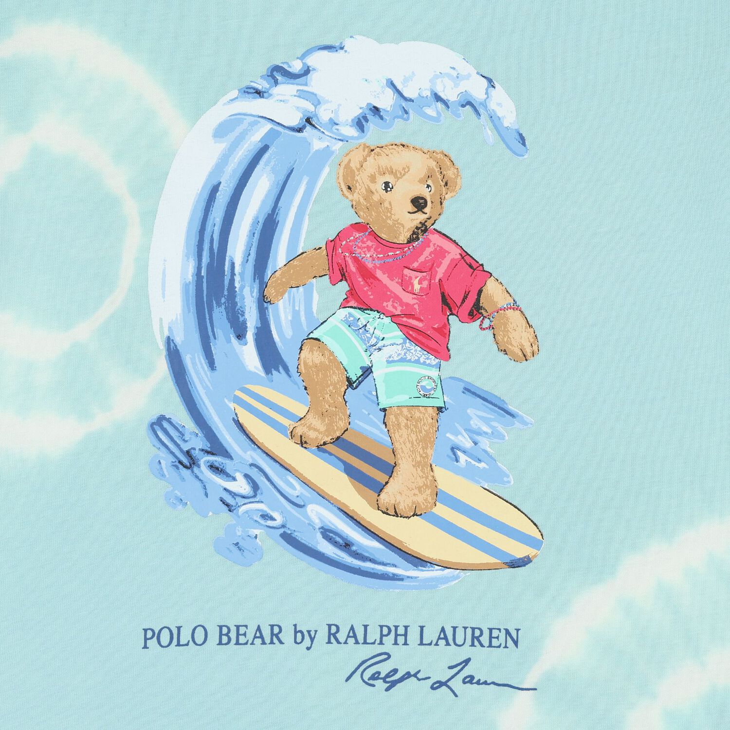 Boys Turquoise Blue Teddy Bear Logo T-Shirt, 1, hi-res