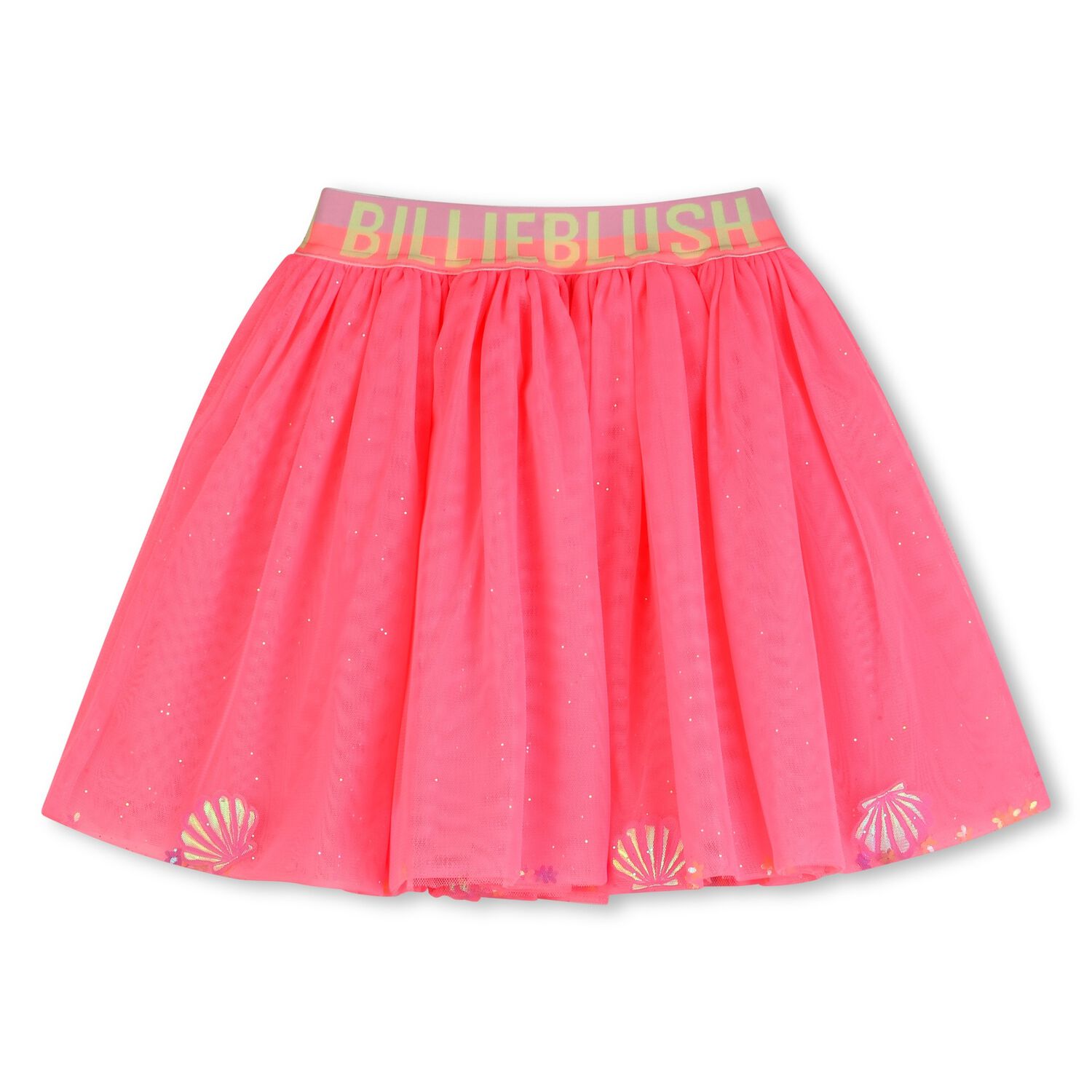 Girls Pink Seashells Tulle Skirt, 1, hi-res