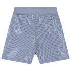 Girls Blue Logo Sequin Shorts, 2, hi-res
