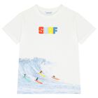 Boys White Surf T-Shirt, 1, hi-res