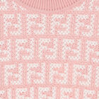 Girls Pink FF Logo Knitted Sweatshirt, 1, hi-res