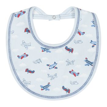 Baby Boys Blue Sky-High Planes Bib
