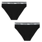 Girls Black Bikini Brief (2-Pack), 2, hi-res