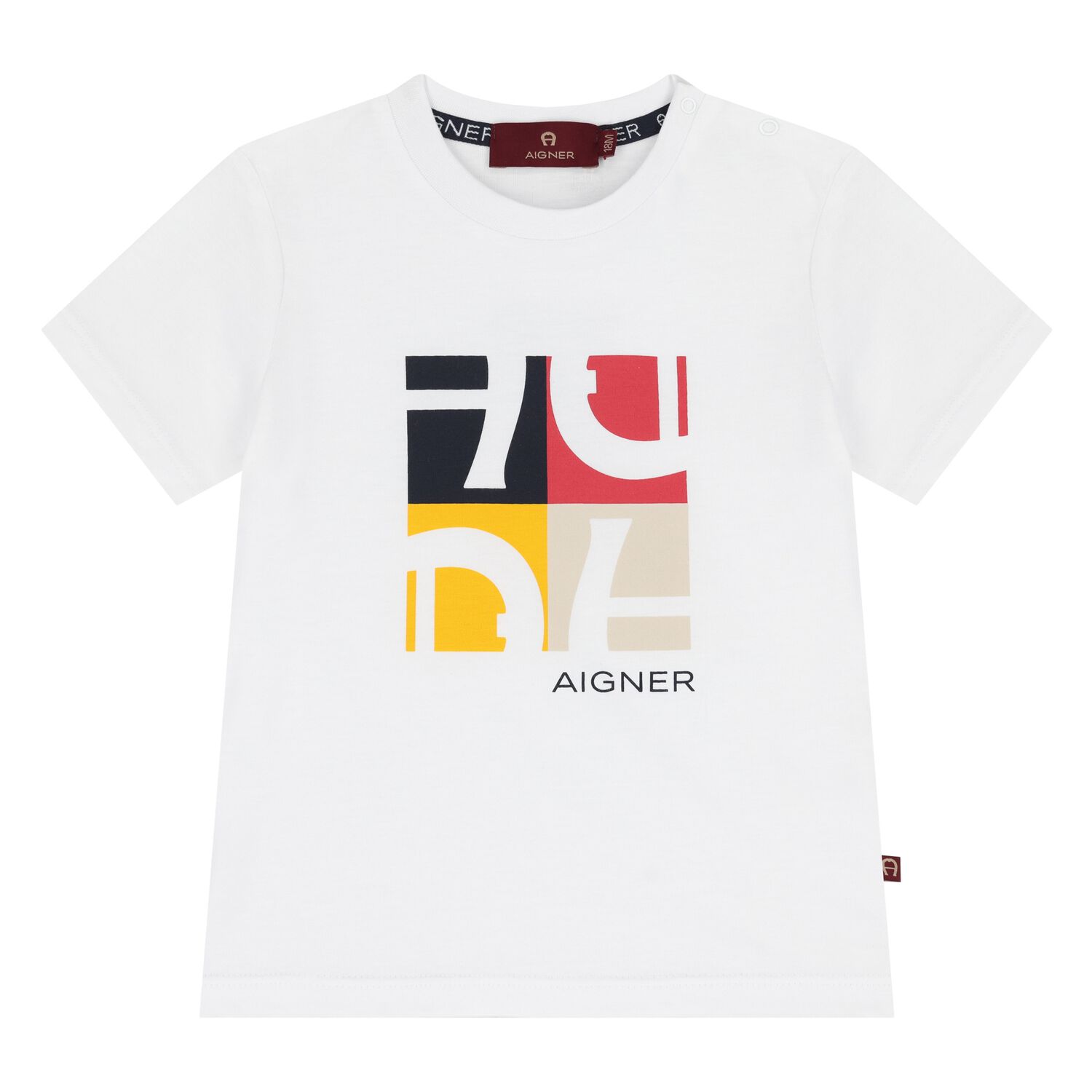 Younger Boys White Logo T-Shirt, 1, hi-res