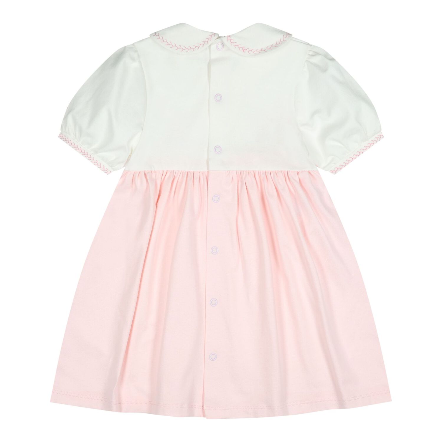 Baby Girls White & Pink Floral Dress Set, 1, hi-res