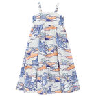 فستان قطن بوبلين بالشعار باللون الابيض, 1, hi-res