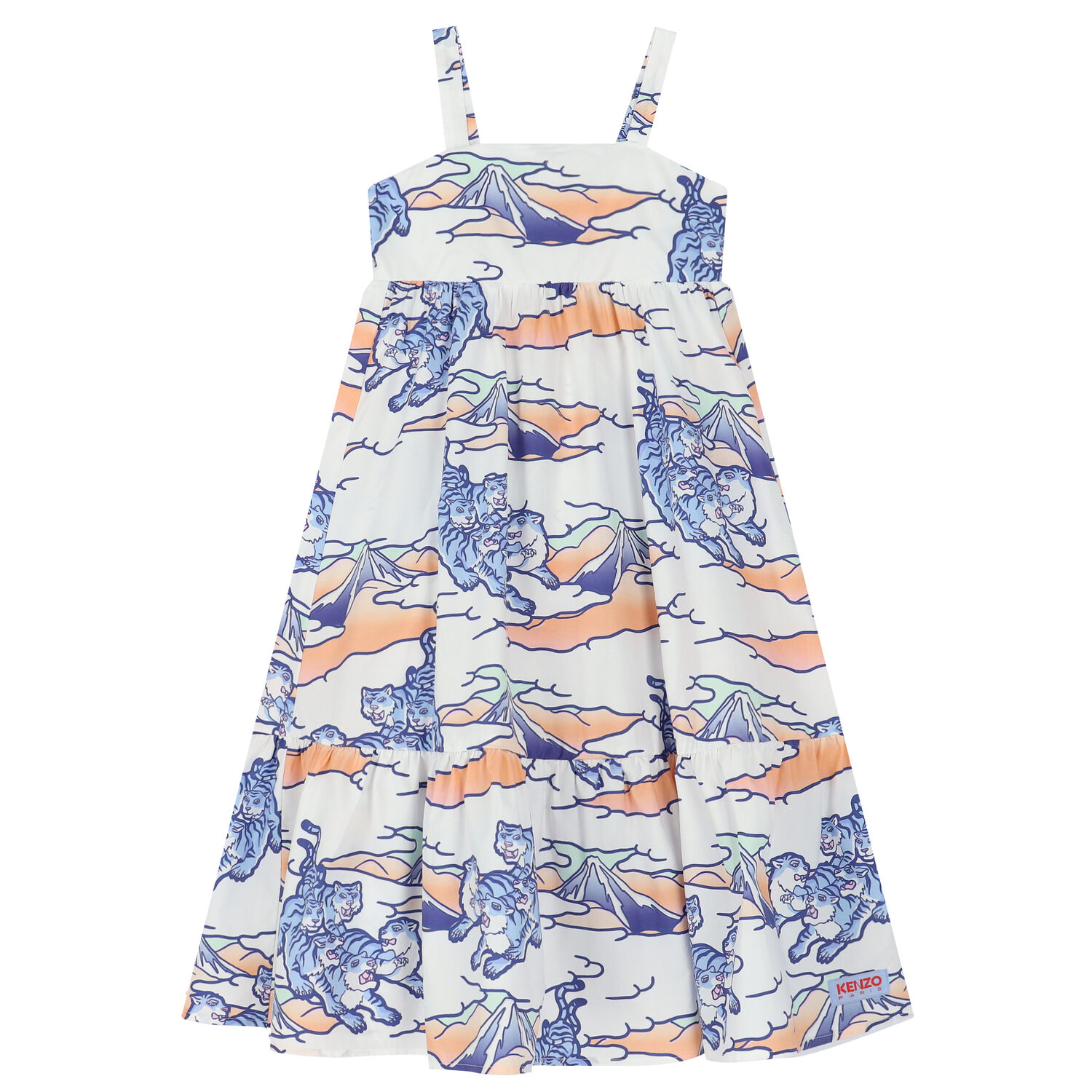 فستان قطن بوبلين بالشعار باللون الابيض, 1, hi-res