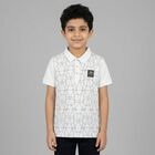 Boys White Logo Polo Shirt, 1, hi-res