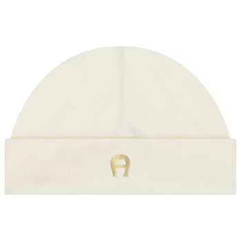 Ivory & Gold Logo Baby Hat