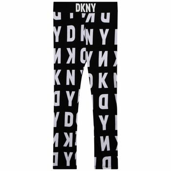 Girls Black & White Logo Leggings