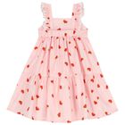 فستان بنات بطبعة الزهور ياللون الوردي, 1, hi-res