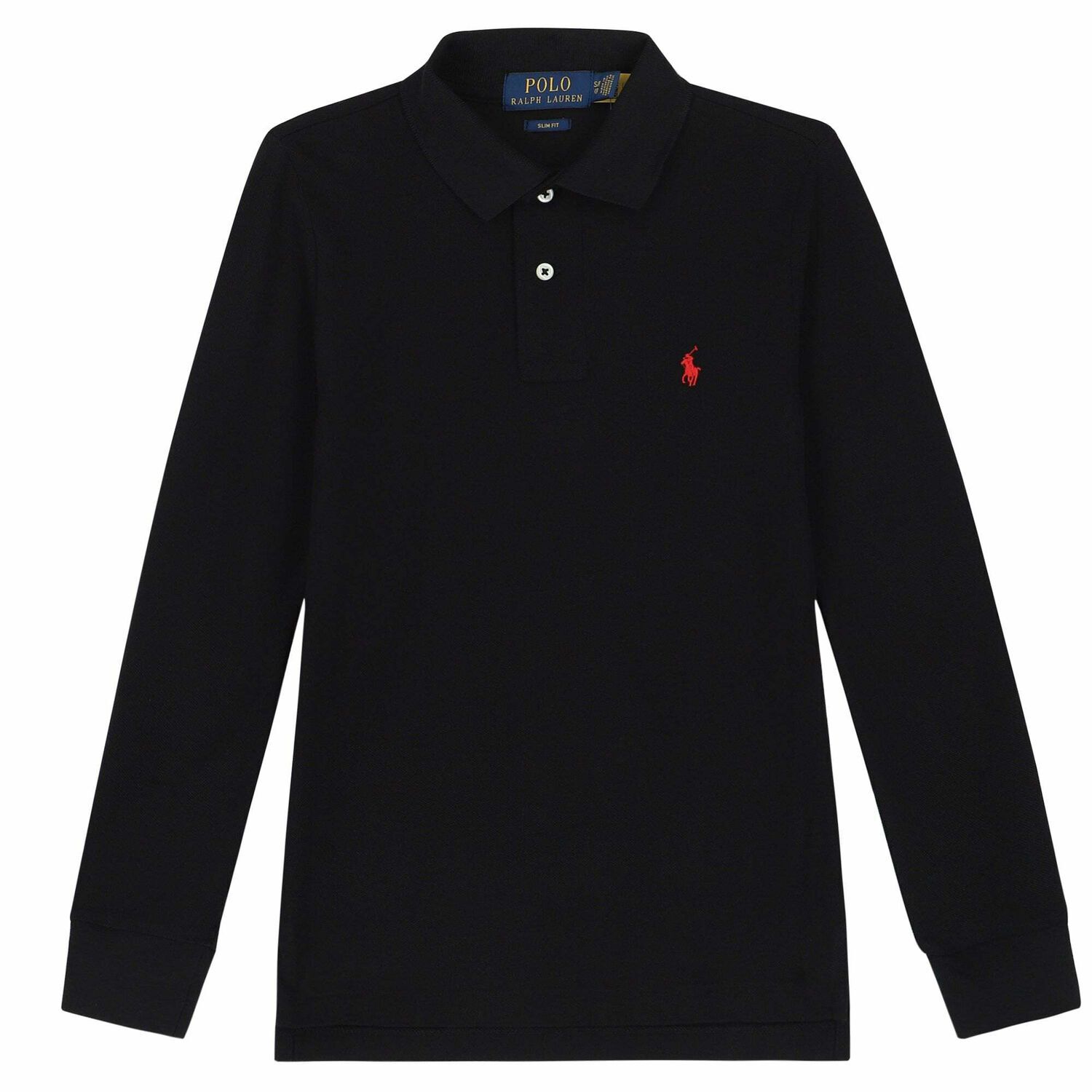 Boys Black Logo Polo Shirt , 2, hi-res image number null