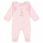 Baby Girls Pink Logo Babygrow, 1, hi-res