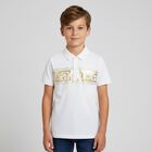 Boys White & Gold Polo Shirt, 1, hi-res