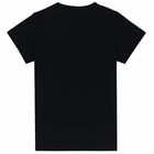 Girls Black Sequin Logo T-Shirt, 2, hi-res