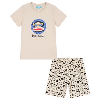 Boys Beige Paul Frank Shorts Set