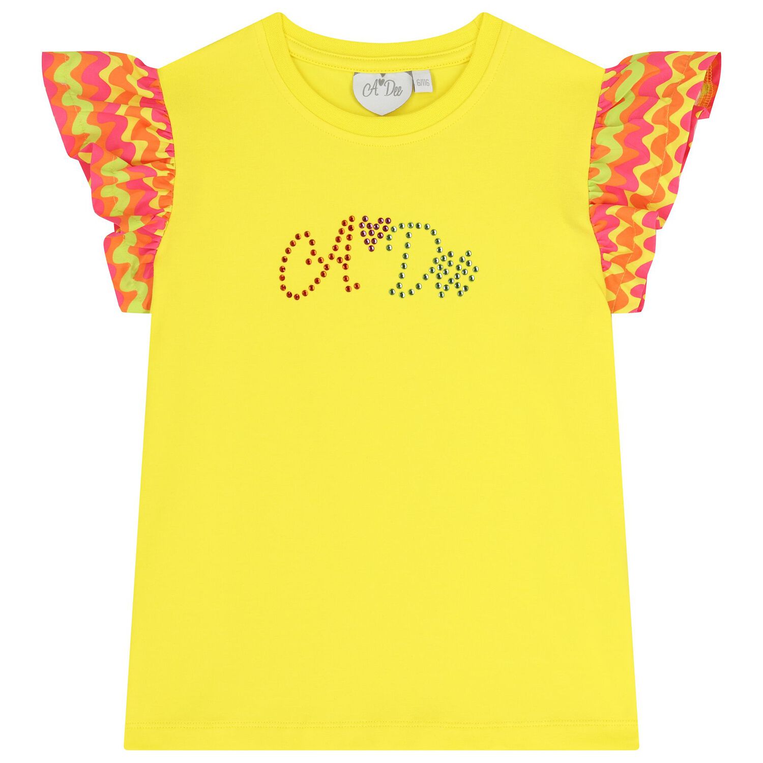 Girls Yellow & Orange Zigzag Skort Set, 1, hi-res