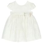 فستان بنات جاكار باللون العاجي, 2, hi-res