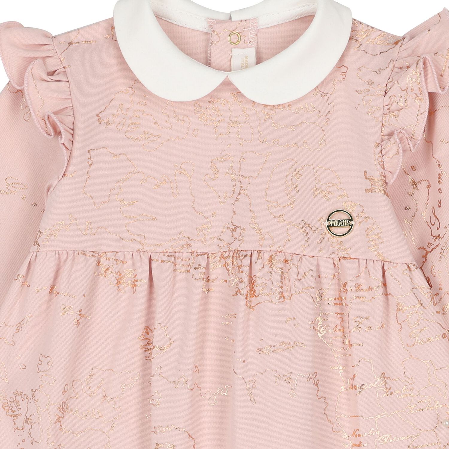 ملابس أطفال بناتي باللون وردية وعاجية برسومات خريطة جغرافية, 1, hi-res