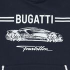 Boys Navy Blue Logo Hooded Top, 1, hi-res