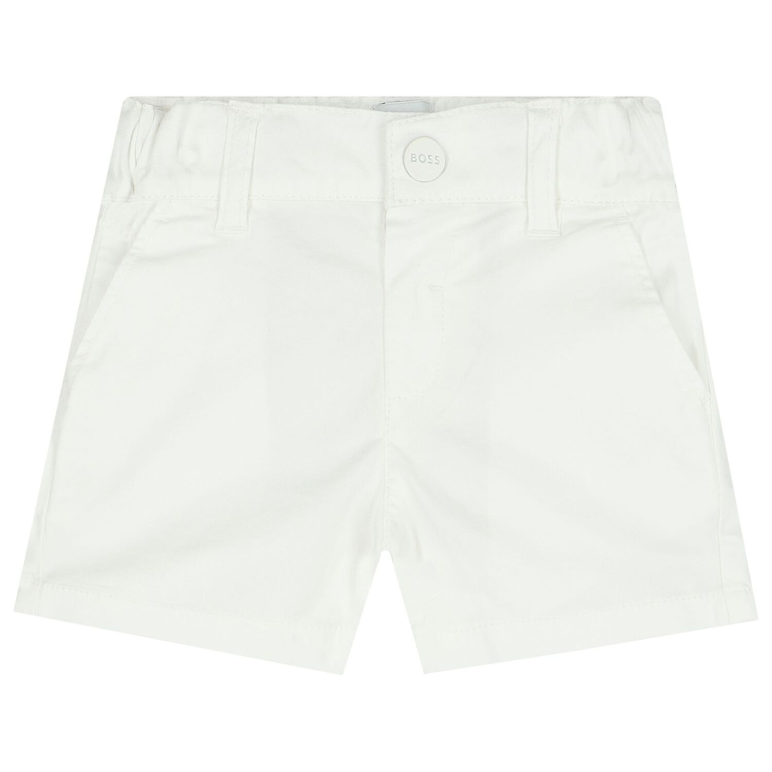 Baby Boys White & Blue Logo Shorts Set, 1, hi-res
