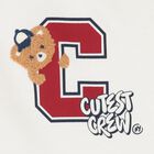 بلوزة بأكمام طويلة على شكل دب عاجي للأولاد الصغار, 1, hi-res