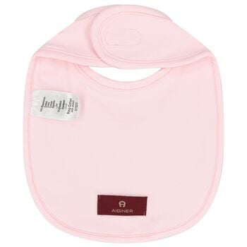 مريلة أطفال باللون وردية وذهبية بشعار