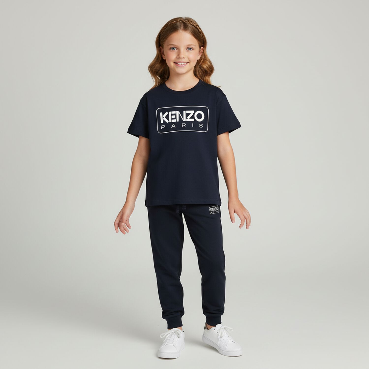 بنطلون رياضى بالشعار باللون الكحلى , 2, hi-res