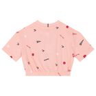 طقم شورت بنات بالشعار باللون الوردى , 1, hi-res