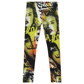 Girls Multi-Coloured Logo Leggings