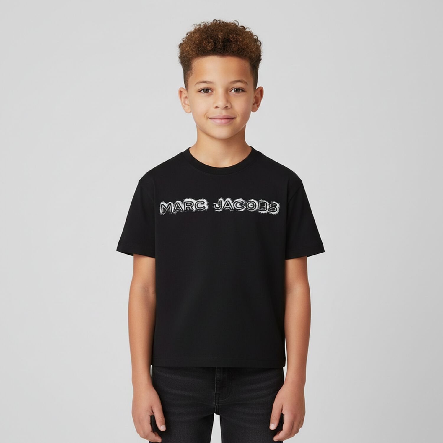 Boys Black Logo T-Shirt, 1, hi-res