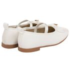 Younger Girls White Bow Leather Shoes, 2, hi-res