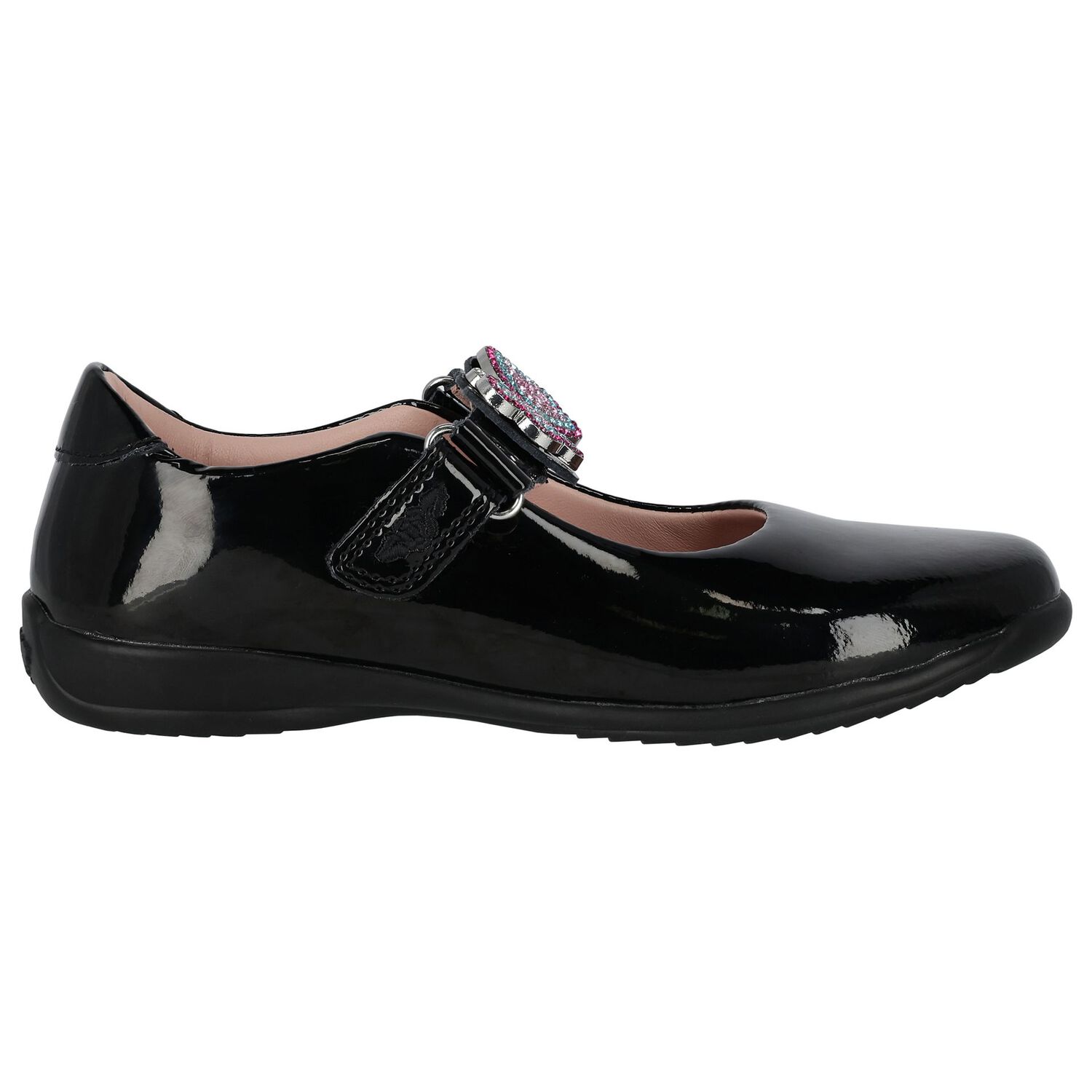 Girls Black Patent Butterfly Shoes, 1, hi-res image number null