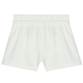 Girls White Logo Shorts
