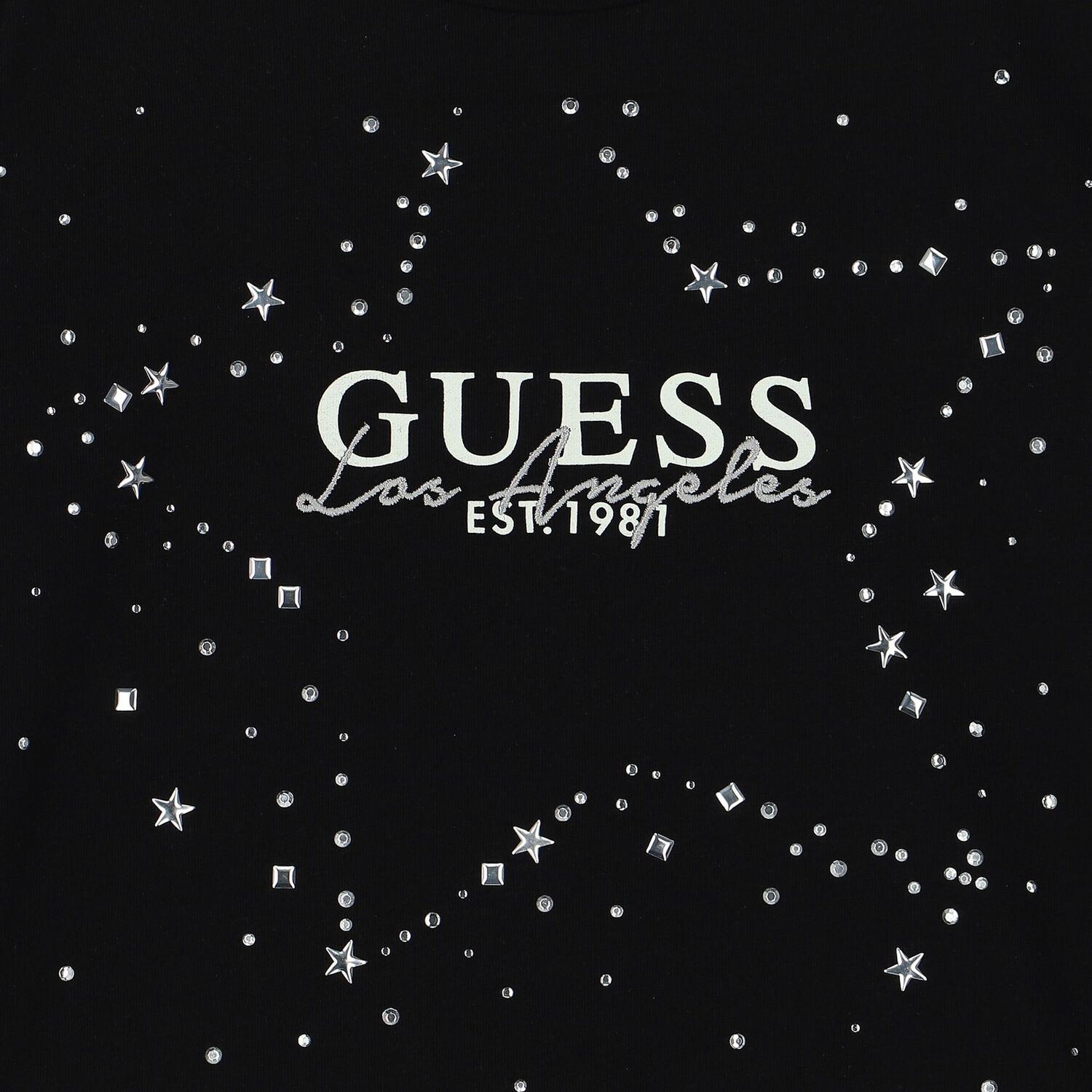 توب بنات بأكمام بالشعار باللون الأسود, 2, hi-res