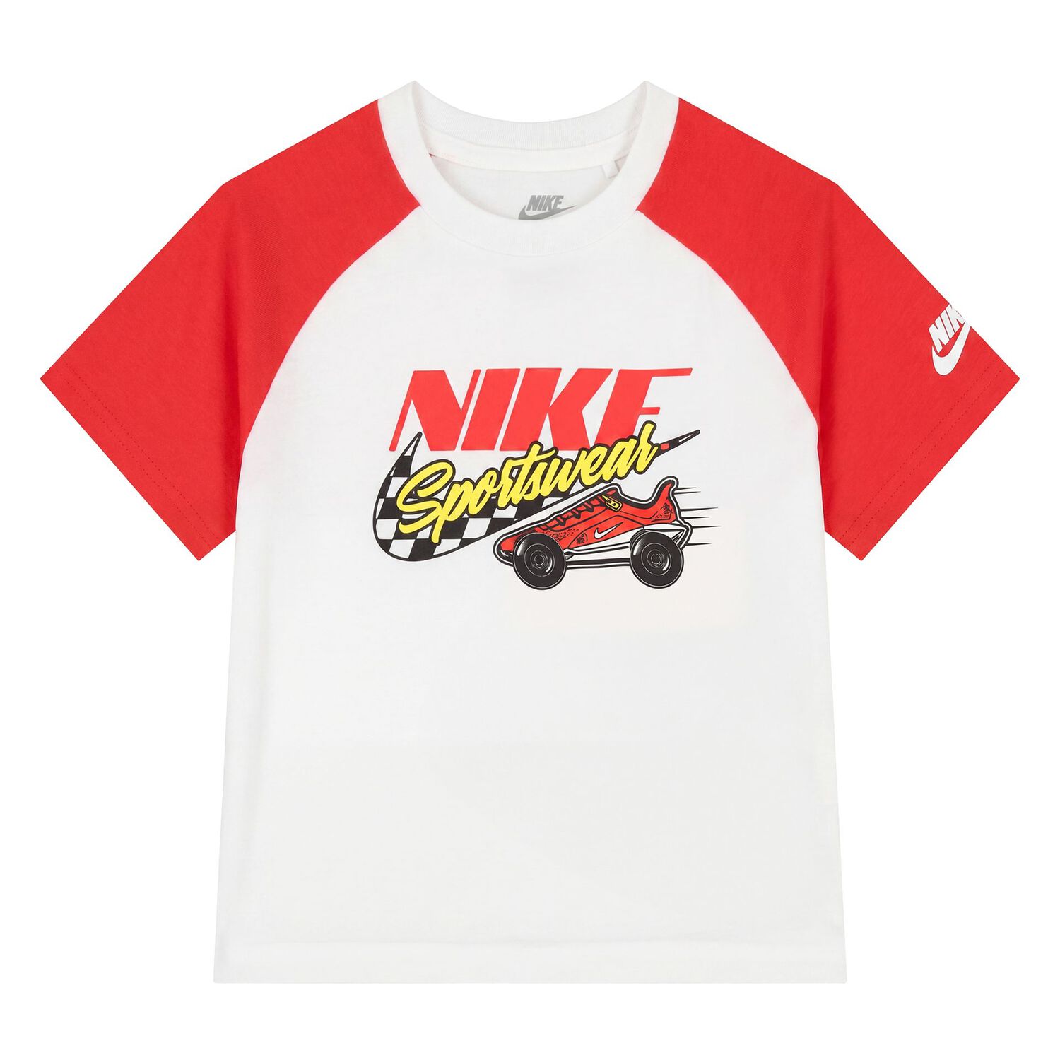 Younger White, Red & Black Logo Shorts Set, 1, hi-res