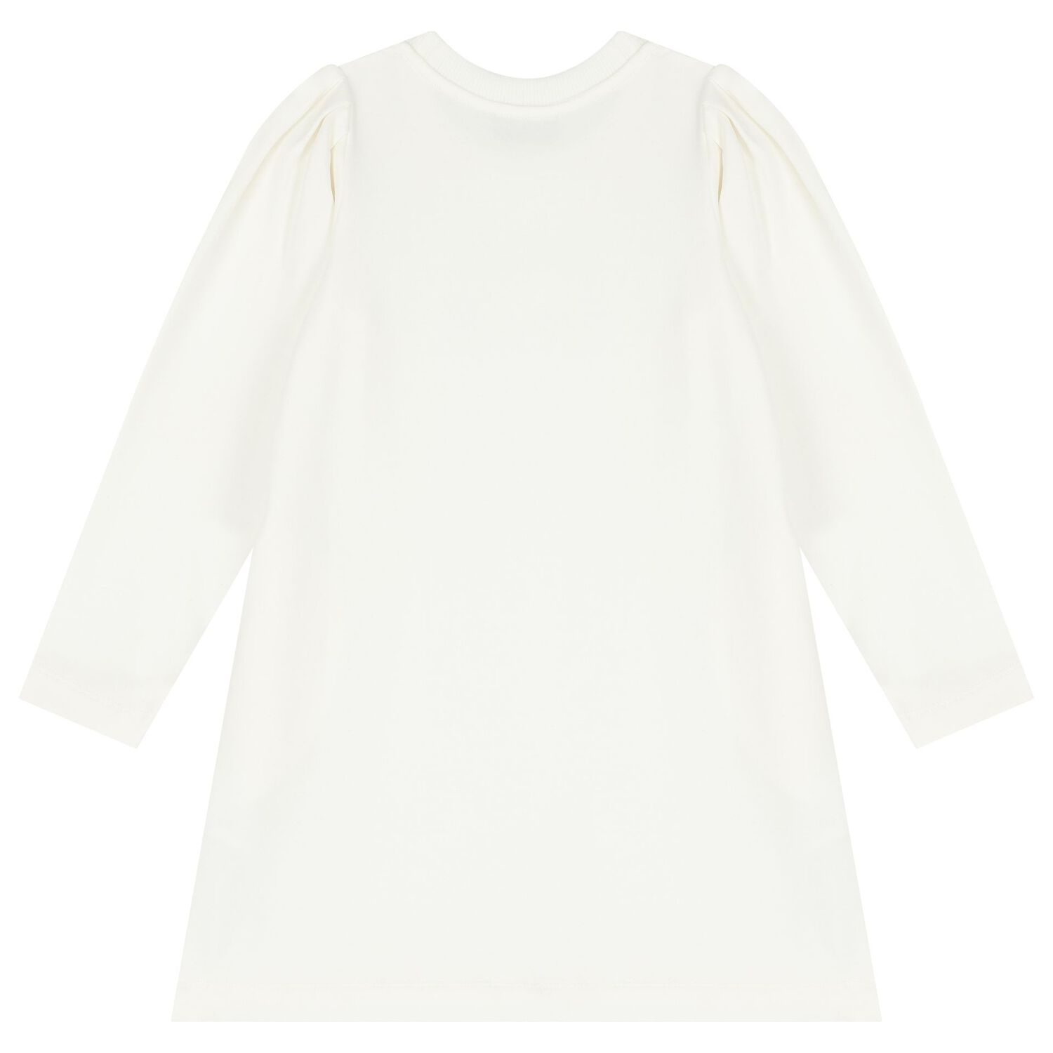 Girls Ivory Teddy Bear Logo Dress, 1, hi-res