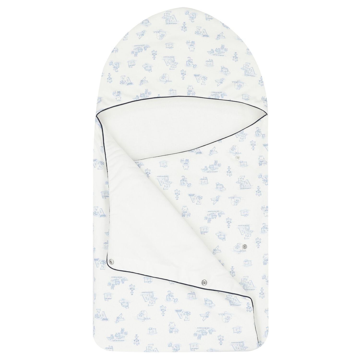 Baby Boys Ivory & Blue Logo Nest, 2, hi-res