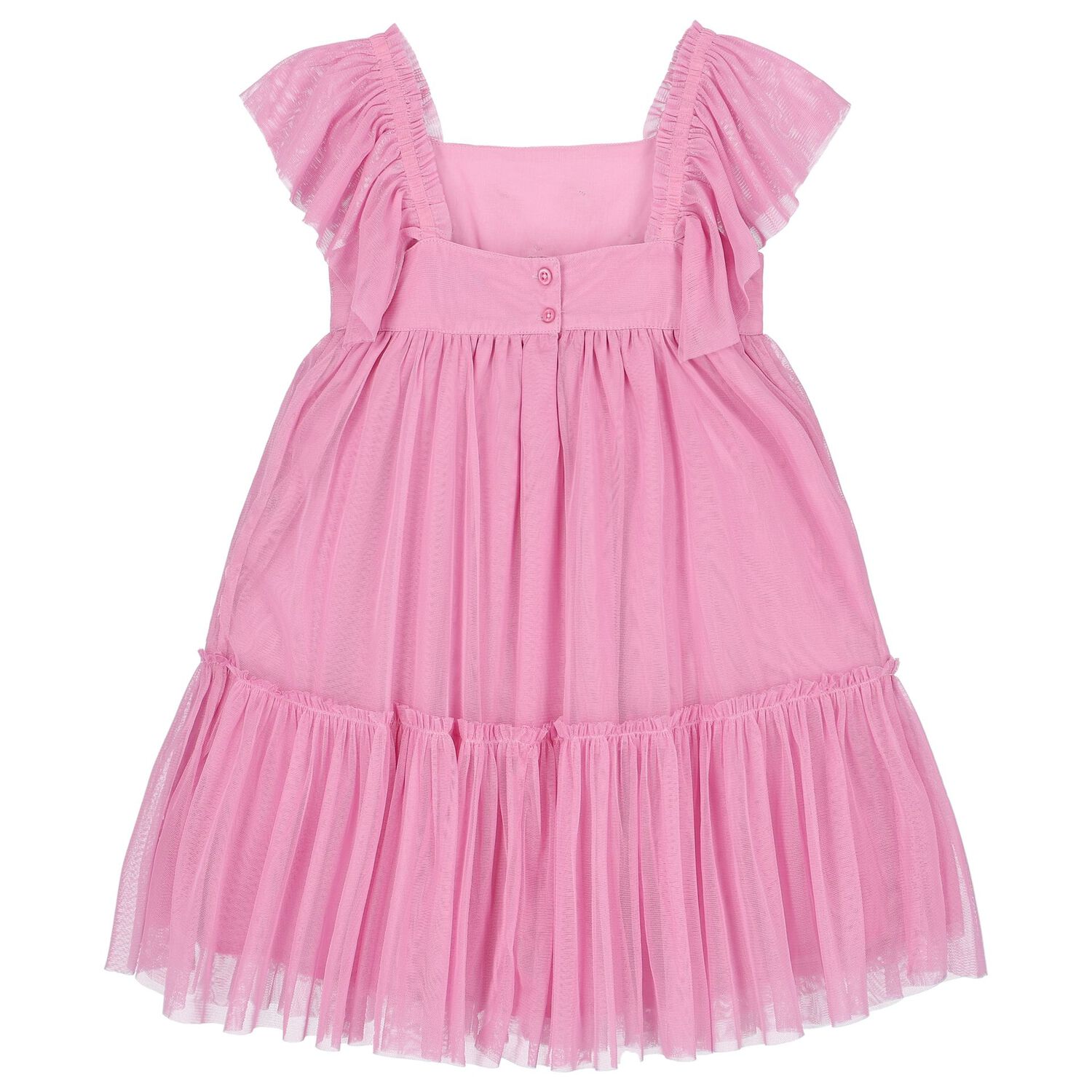 Girls Pink Tulle Dress, 2, hi-res