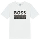 Boys White Logo T-Shirt, 1, hi-res