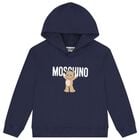 Navy Blue Teddy Bear Logo Hooded Top, 2, hi-res