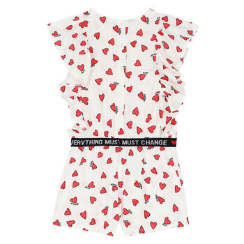 Girls Ivory Heart Playsuit