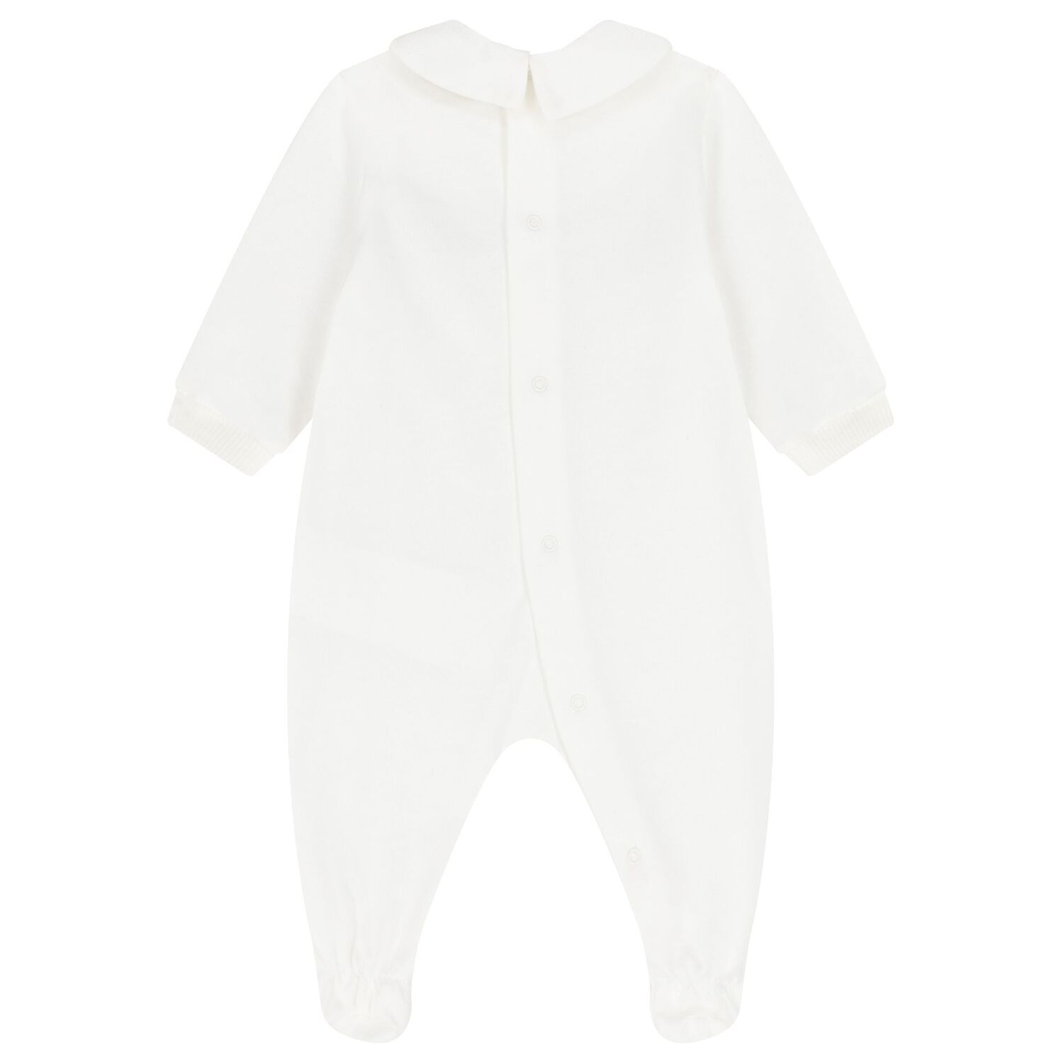 White Teddy Bear Logo Babygrow, 1, hi-res