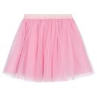 Girls Pink Logo Tulle Skirt, 1, hi-res