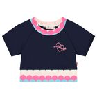 Girls Navy Blue & Pink Logo Heart T-Shirt, 1, hi-res