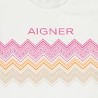 Girls White Zigzag Logo T-Shirt, 1, hi-res