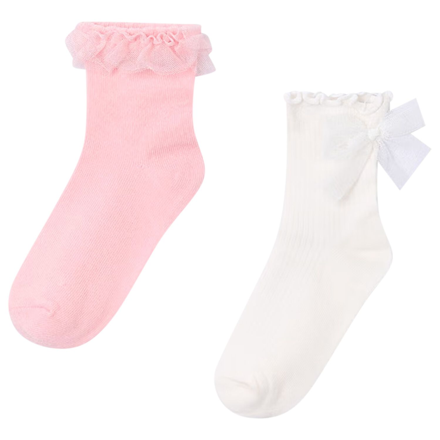 Girls Pink & White Socks ( 2-Pack ) , 1, hi-res