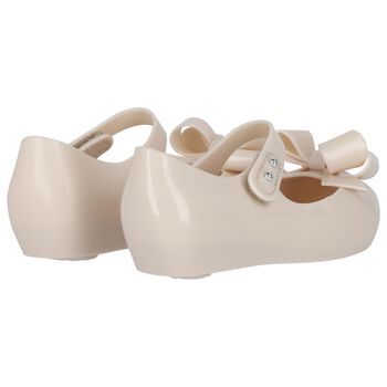 Girls Beige Bow Jelly Shoes