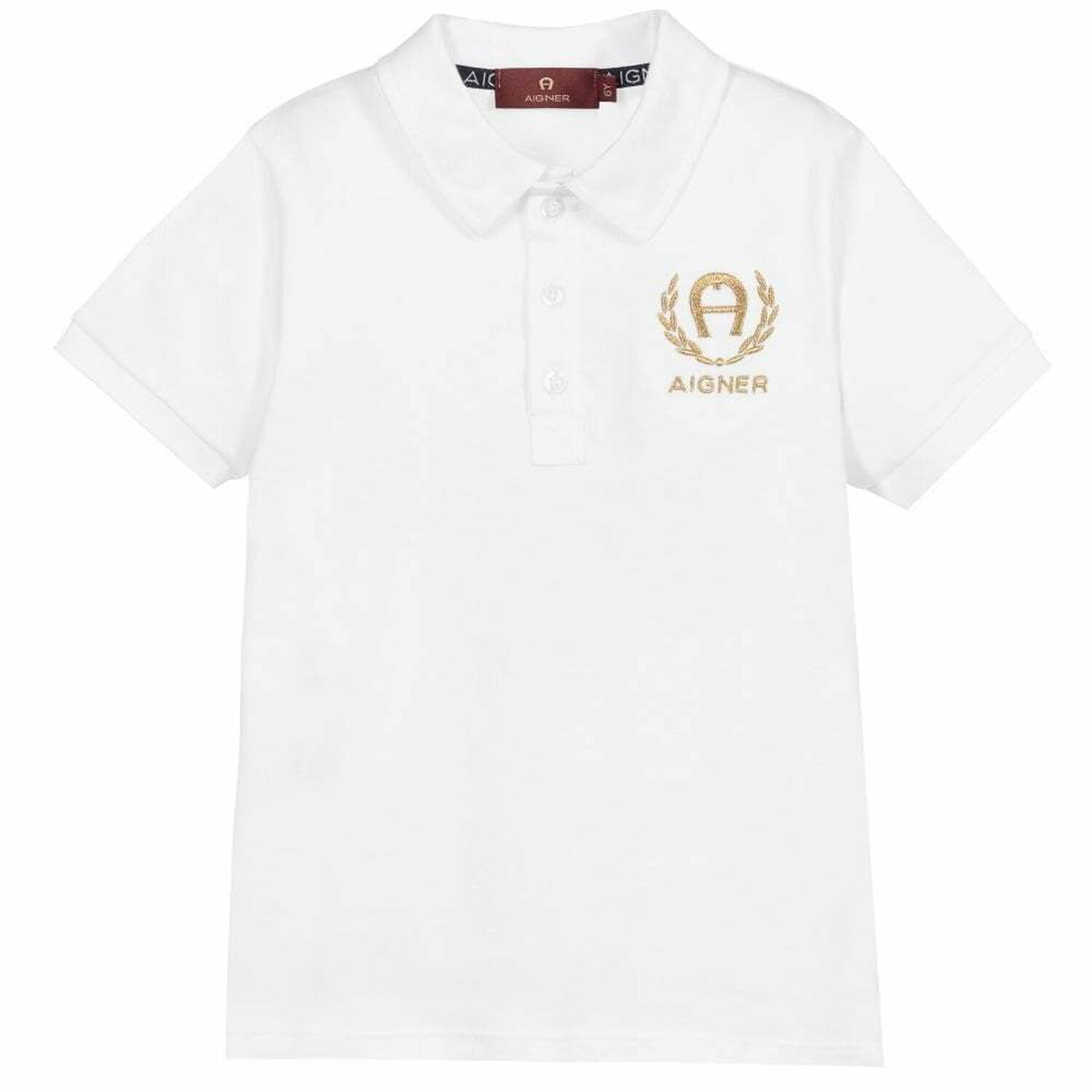 Boys White Logo Polo Shirt , 2, hi-res