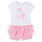 Younger Girls Pink Gingham Shorts Set, 1, hi-res